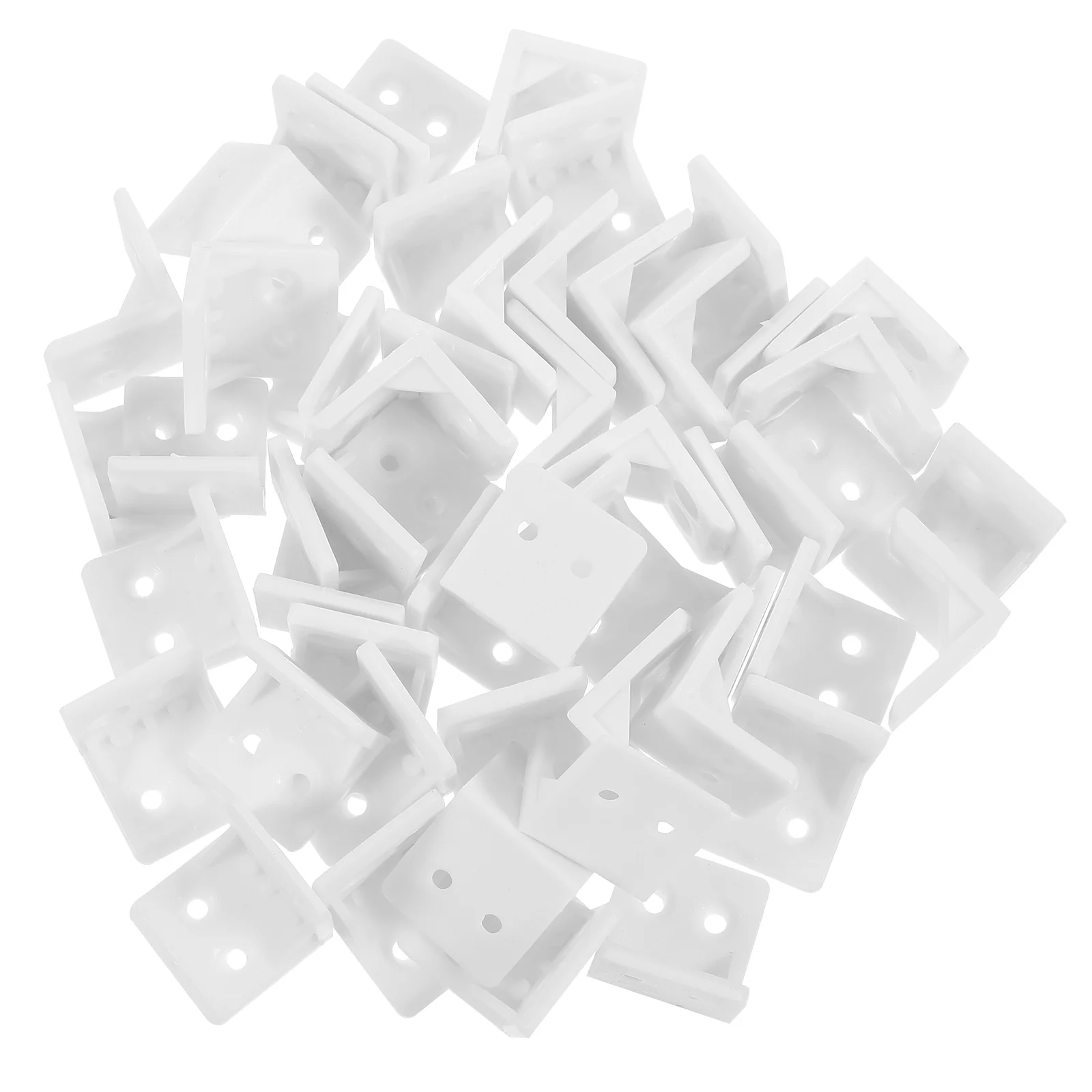

100 Right Angle Connectors White Furniture Brackets Corner Braces Repair Plates Tables Cabinets Chairs Sturdy Practical