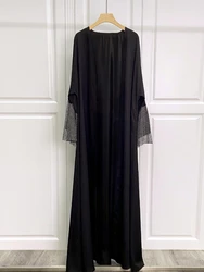 Eid Muslim Abayas for Women Party Dubai Abaya Morocco Caftan Ramadan Islam Arab Diamond Sleeve Long Robe 2024 Spring Dress