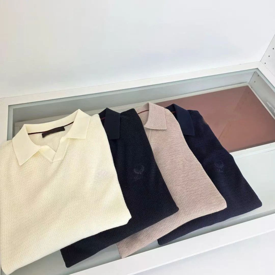 

Italian LP embroidered old money style men's casual lapel polo shirt