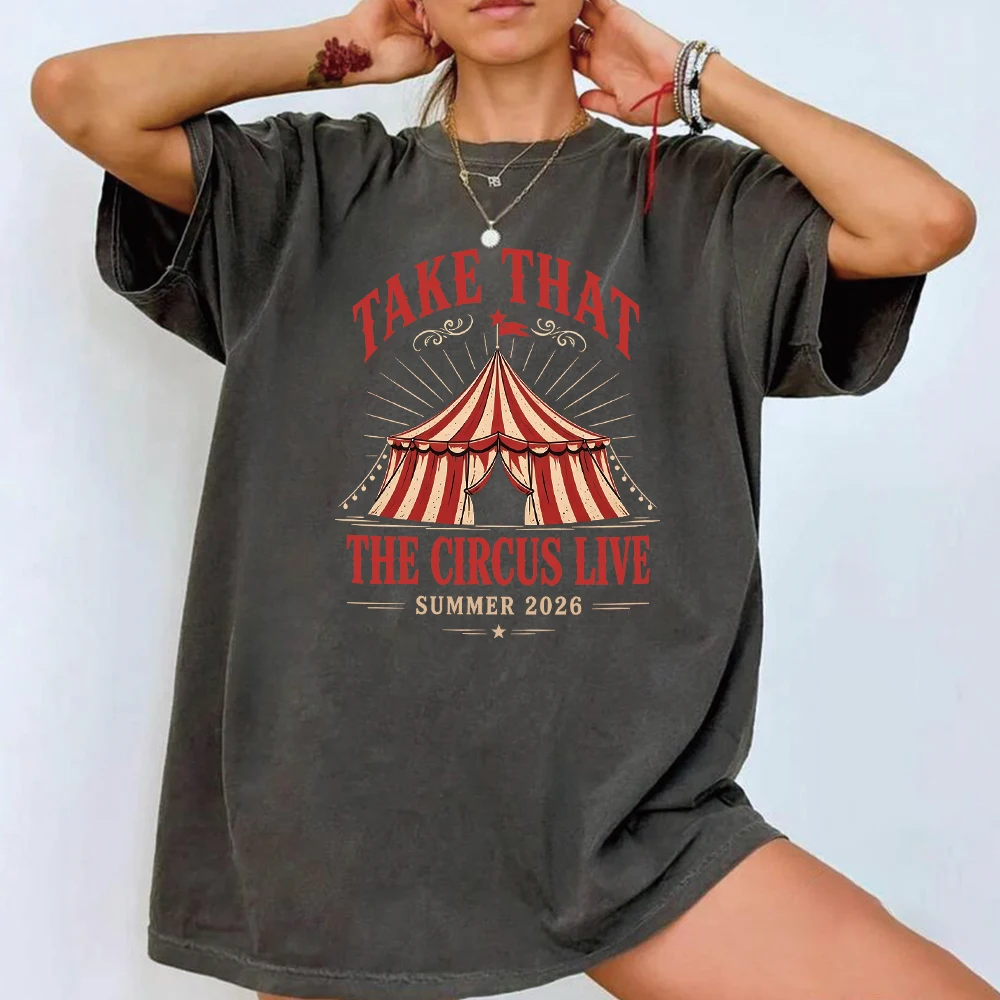 Retro Take That The Circus Live 2026 Tour T-shirt TT & Party Music Band Concert Tshirt Unisex Short Sleeves Tops Fan Gifts
