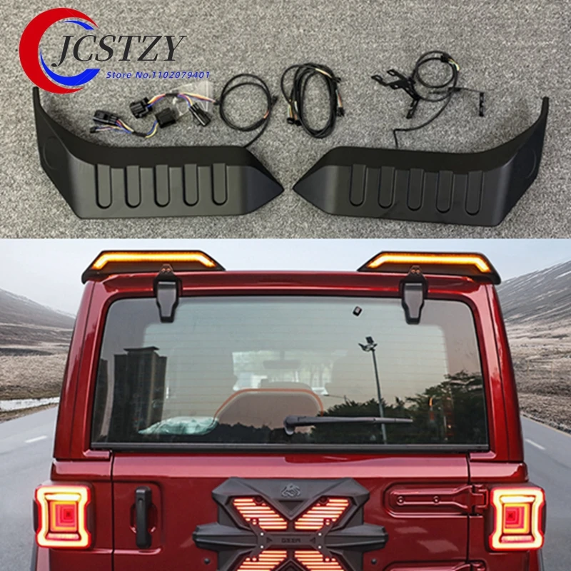 LED Rear Trunk Spoiler Tail Light for Jeep Wrangler JK 2007-2018 Reversing Driving Brake Lamp with Turn Signal