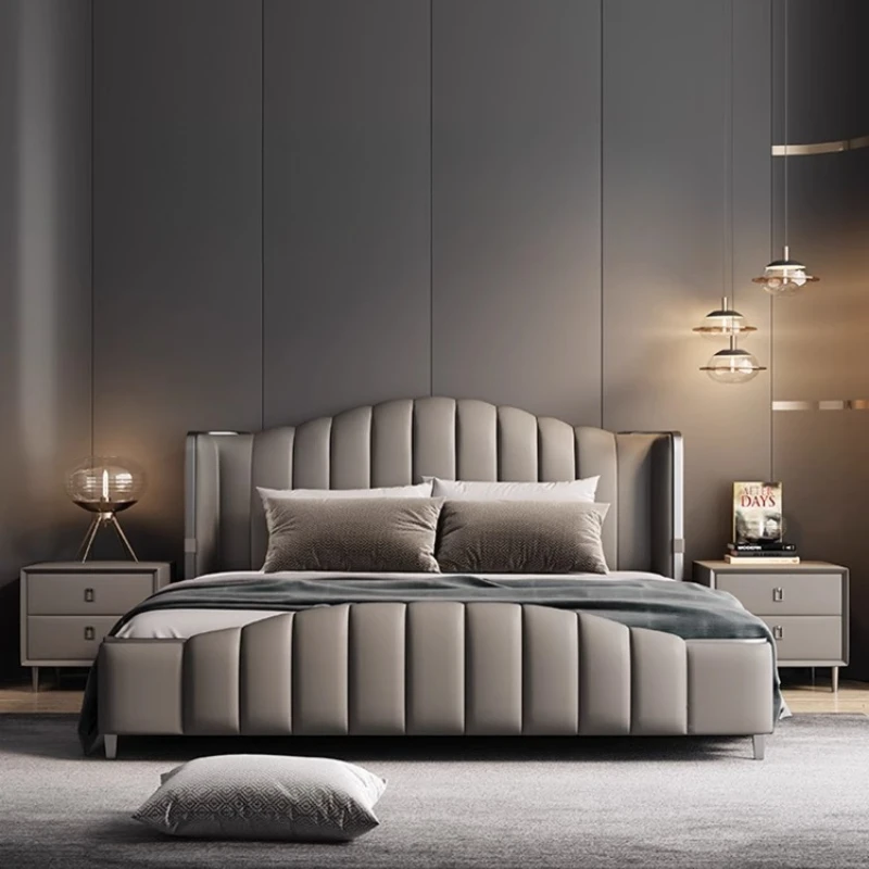 

Modern Simple Bed Master Bedroom Storage Italian Type Relax Bed Sleeping Double Base Para Cama Matrimonial House Accessories