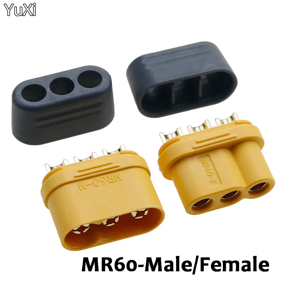 2/5/10 Pair MR60 Male Female Plug With Protector Sheathed Cover 3.5mm 3 core Connector T Type plug Connector