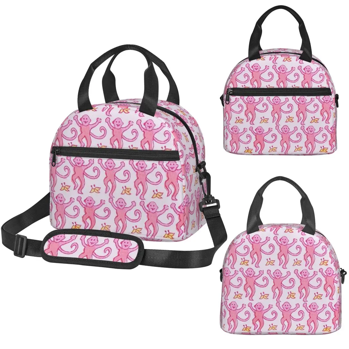 

Термосумка для обедов Preppy Roller Monkeys Rabbit для женщин, офисная термосумка-холодильник, портативный ланч-бокс