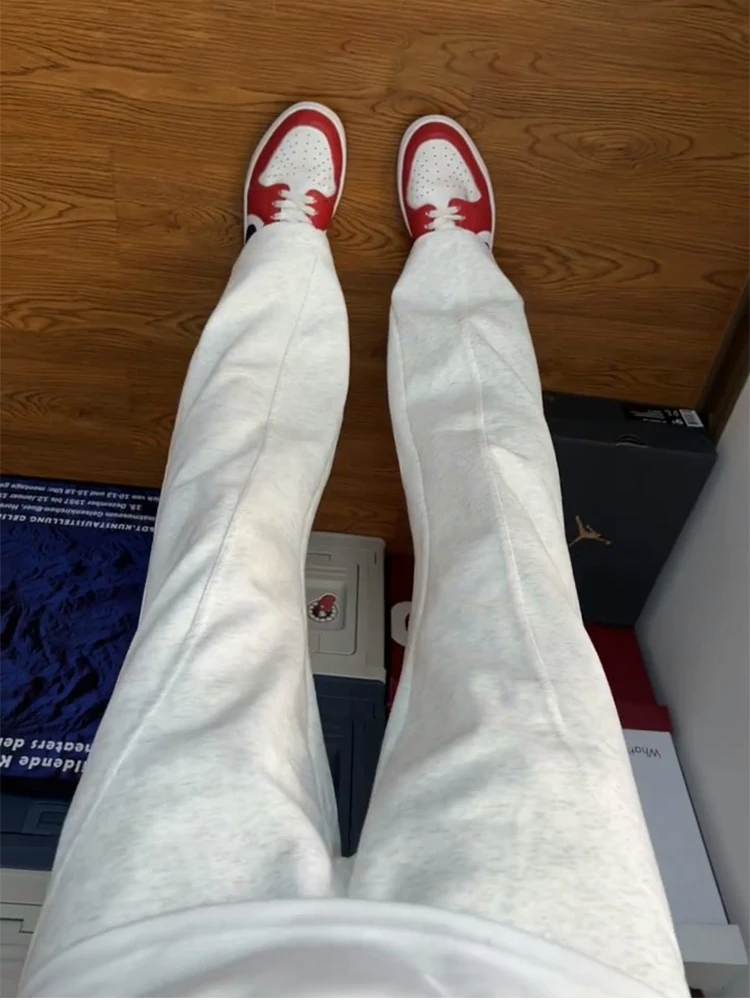 

Men's Straight Leg Sweatpants High Street American Sle Autumn Winter Cleanfit Premium Feel Micro Flare Sports Trousers