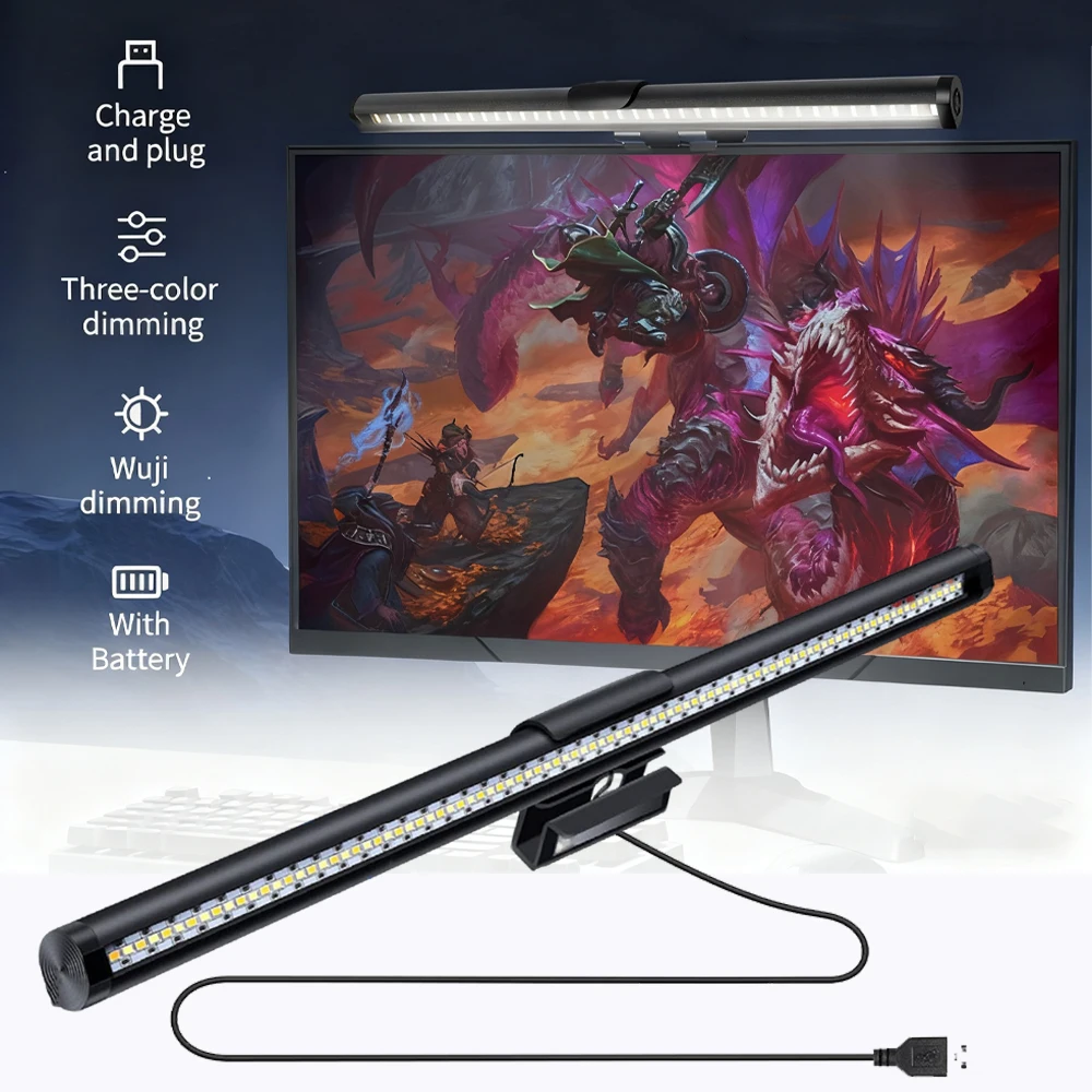 5V RGB LED Monitor Screen Light Bar CCT Touch Control USB Dimmable Atmosphere Game Background Computer Light Reading Desk Lamp