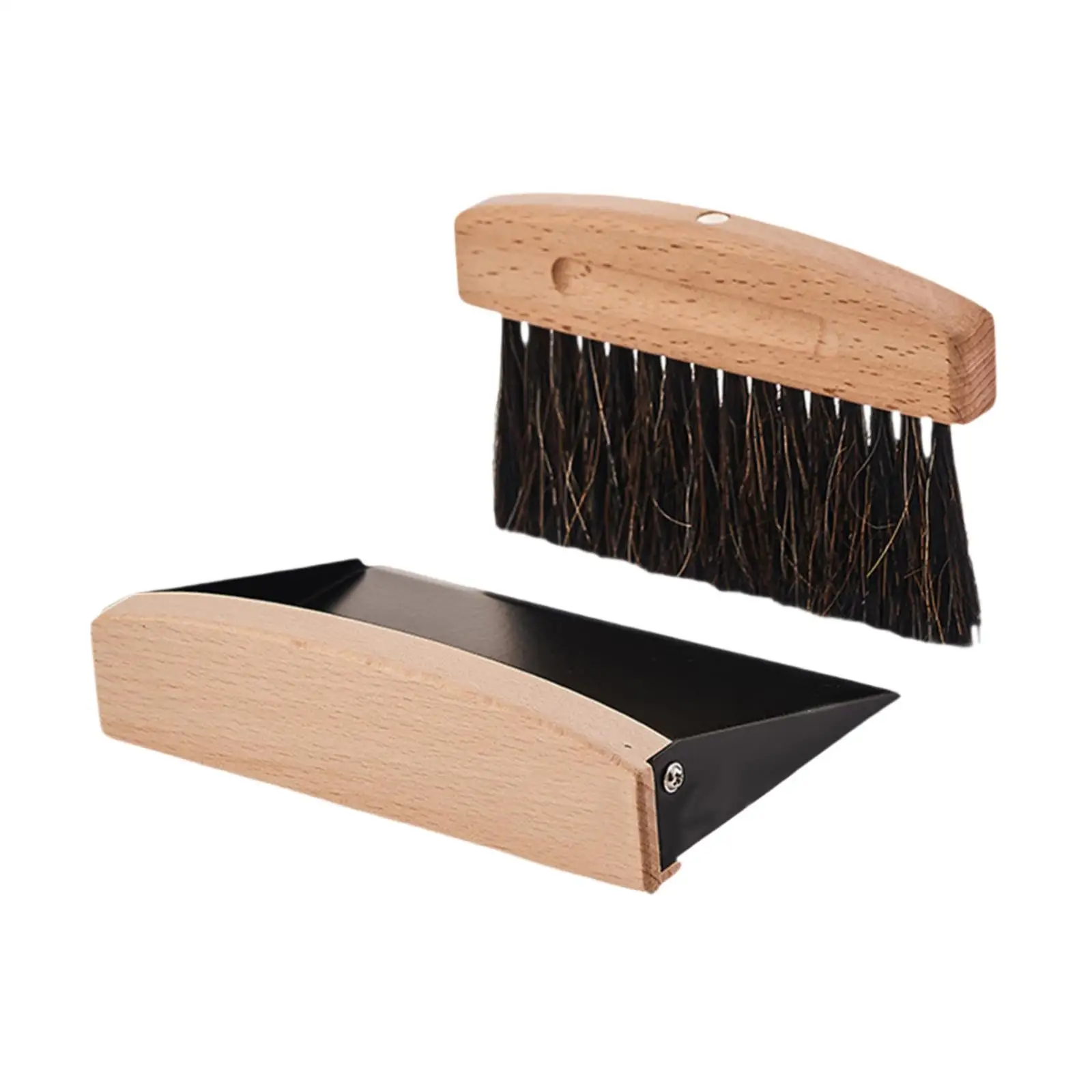 Coffee Bar Cleaning Brush Set Professional Cleaner Brush Wooden Broom Dustpan Kits Dusting Espresso Brush for Grain Bean Sugar