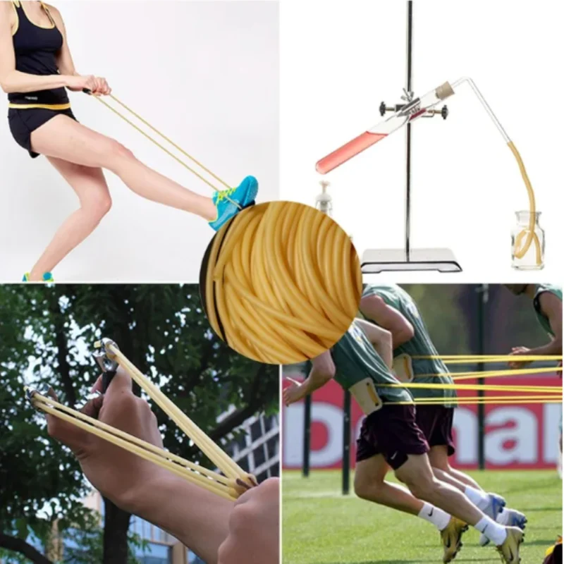 1/3/5 м трубка из натурального латекса, ID 2 ~ 6 мм, высокоэластичная хирургическая медицинская трубка, рогатка, катапульта, желтый эластичный банджи