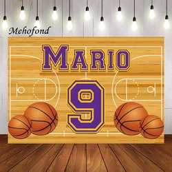Mehofond Photography Background Basketball Theme Sport Court Stars Kids Boy Birthday Party Decoration Backdrop Photo Studio Prop
