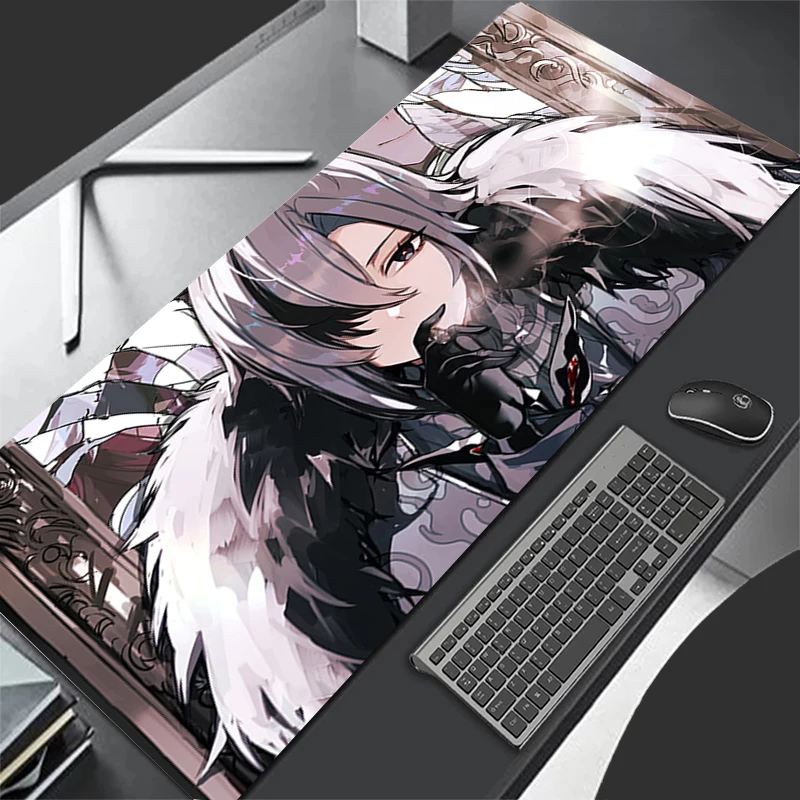 Mousepad Computer Gaming Accessories Keyboard Pad Office Rubber Mouse Pad Decoracion Desk G-genshin Impact Arlecchino Mouse Mat