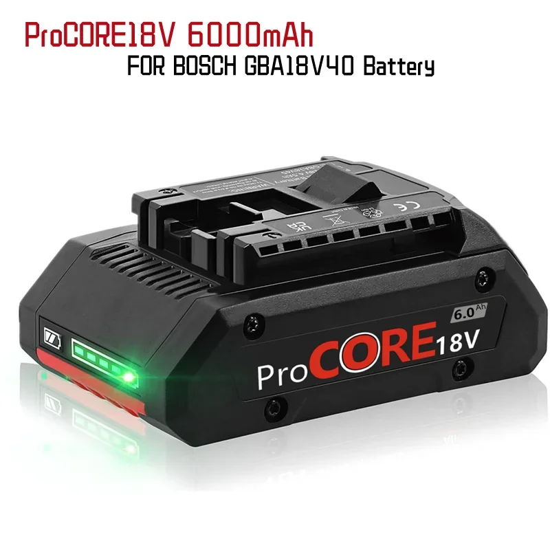 Upgraded 18V 6000mAh Li-ion Battery for Procore 1600A016GB for Bosch 18 Volt Max Cordless Power Tool Drill,2100 Cells Built-in