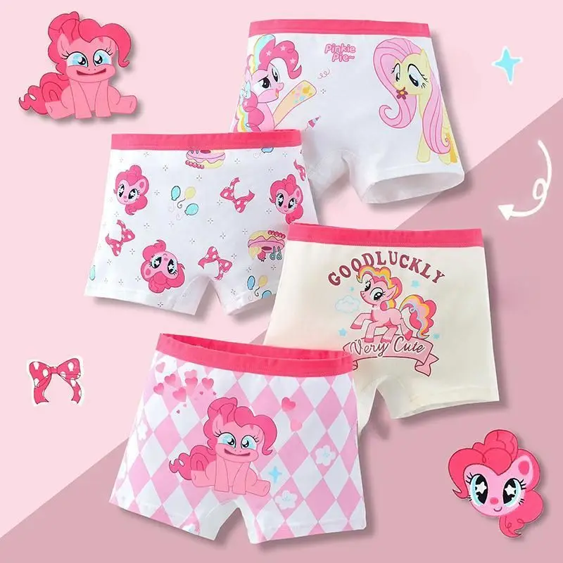 My Little Pony Twilight Sparkle Fluttershy Rainbow Dash Cartoon Cute Children\'s Underwear Kawaii Girls Breathable Boxer Briefs