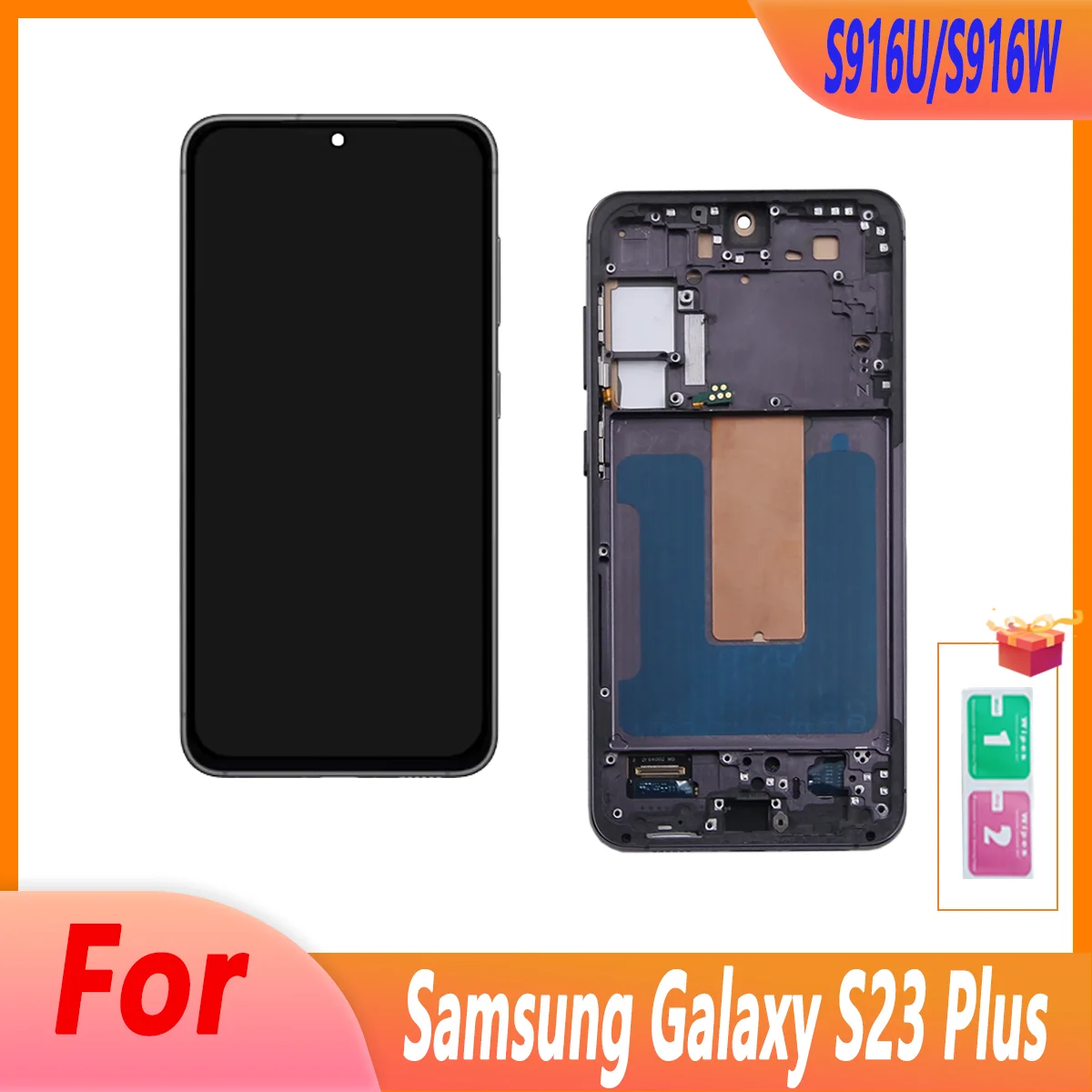 

Tested s23+ LCD For Samsung Galaxy S23 Plus LCD Display Digital Touch Screen+Frame for S23+ S916U/S916W LCD Replacement