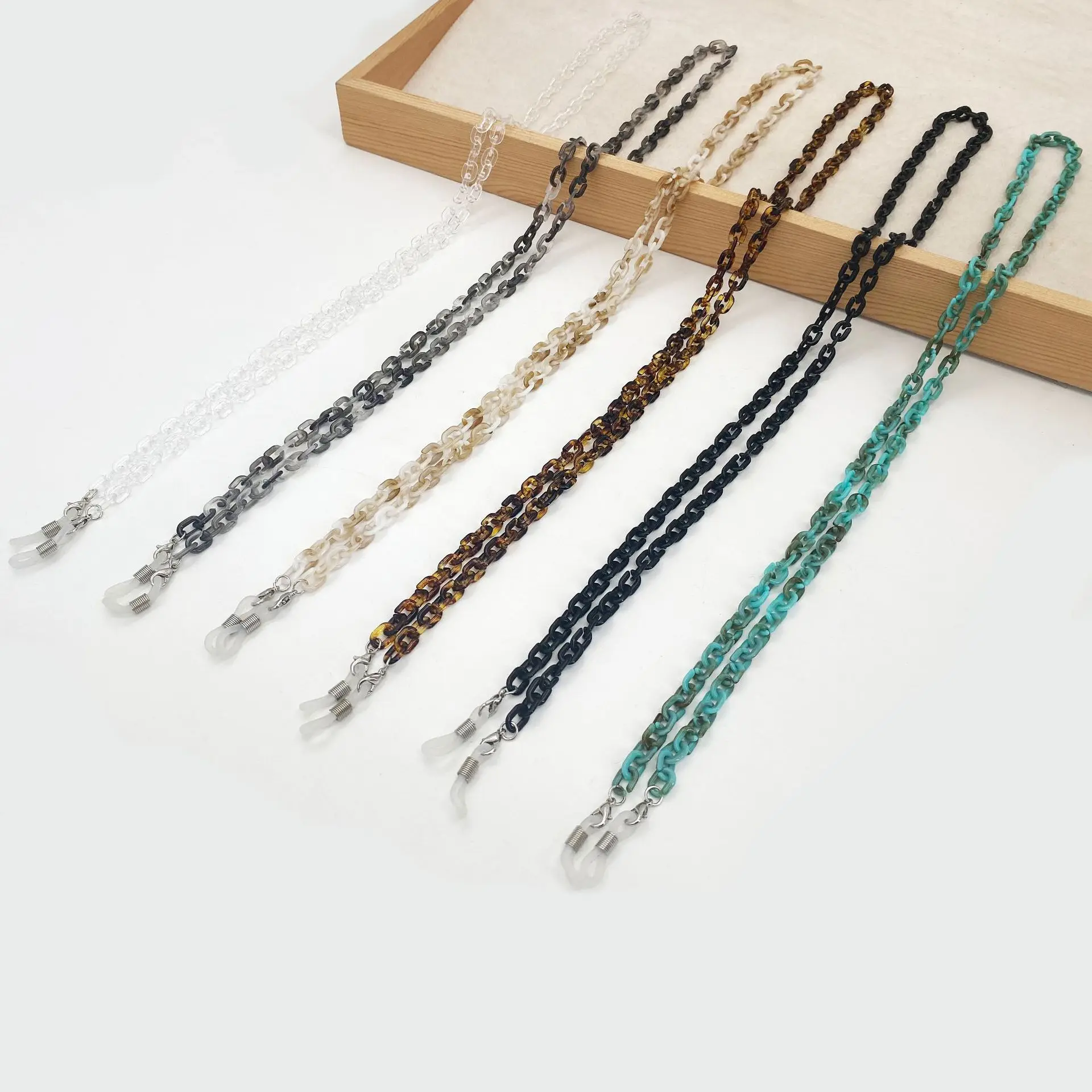 6mm Thin Acrylic Chain Imitation Mask Glasses Dual purpose Hanging Rope High Transparent Spray Paint Glasses Chain