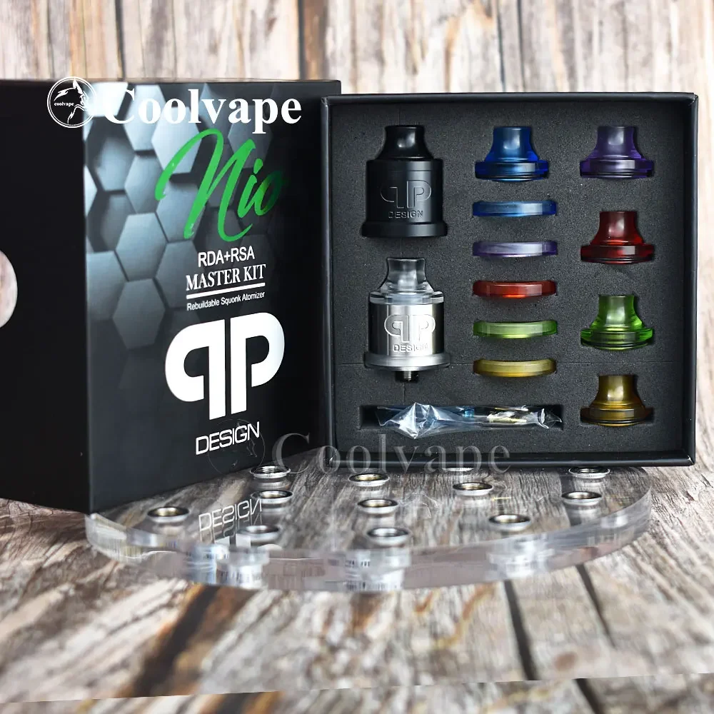 WolfCoolVape QP Design Nio RDA 22mm | Single Coil Top Airflow 316SS Vaporizer Tank
