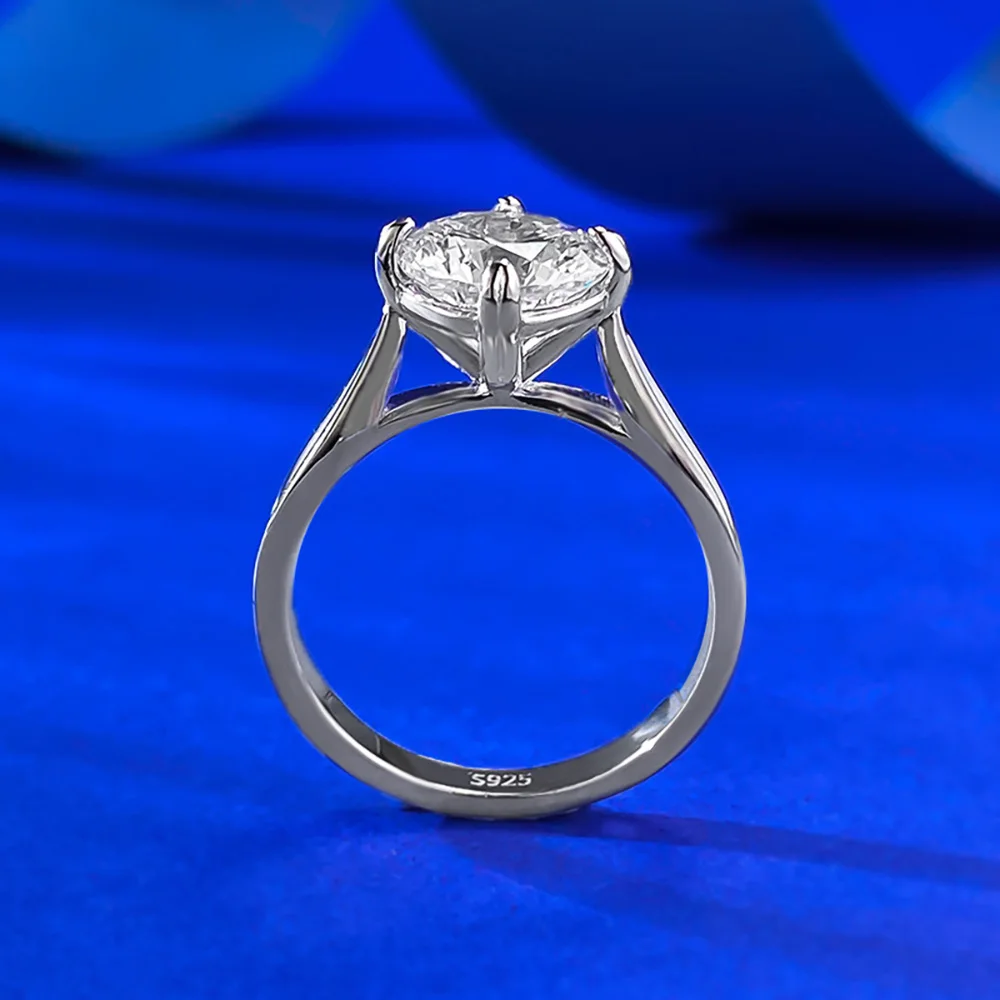 Clássico 100% 925 prata sólida 8*8mm anel de diamante de alto carbono para mulheres proposta de noivado de casamento anel festa jóias finas presente