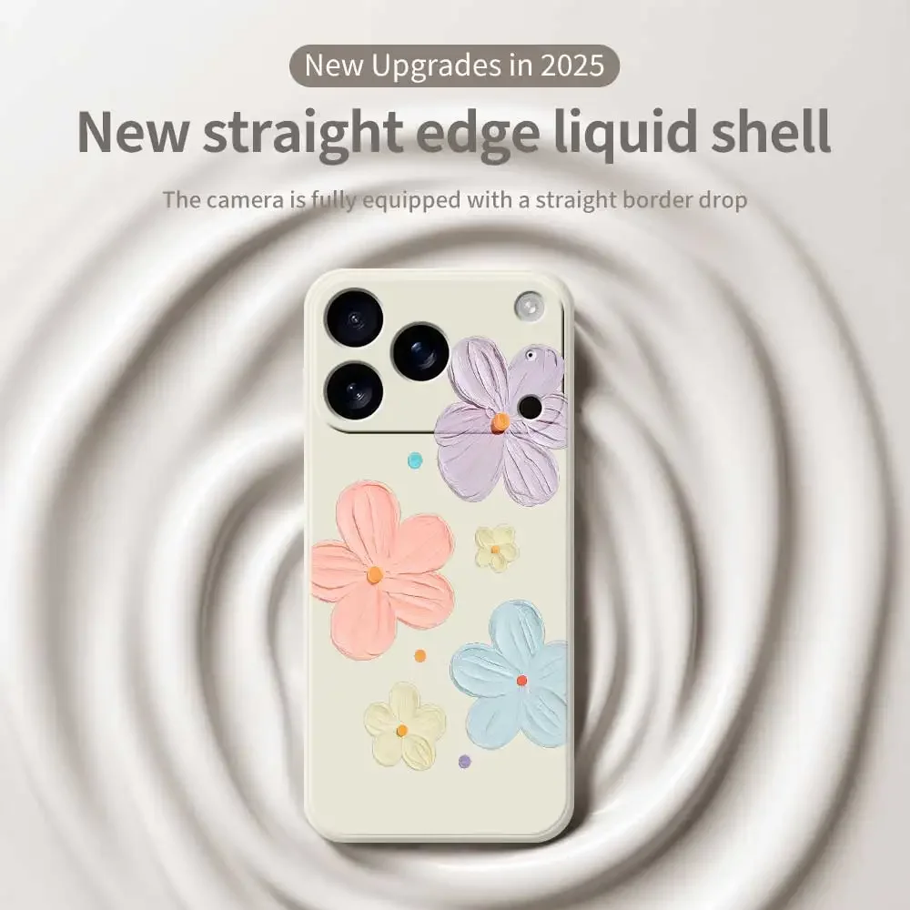 Bloemenpatroon Telefoonhoesje voor iPhone 17 16 15 14 Pro Max Plus 11 12 13 Pro Max Mini XS Max XR X 7 8 Plus 16e Siliconen Cover Capa