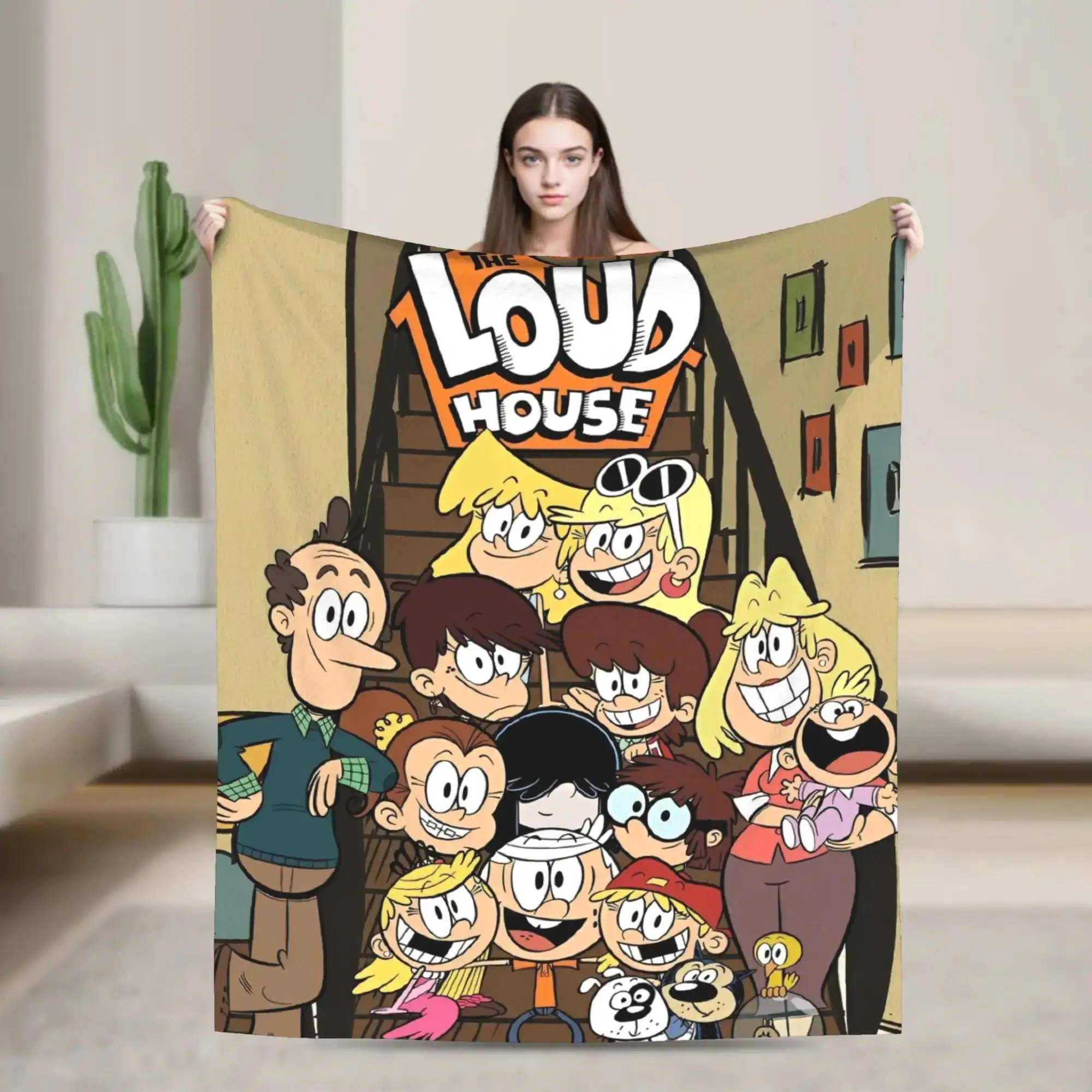 

Мягкое теплое одеяло с мультяшным рисунком LLoud Houses Family для зимы, дома, офиса, путешествий, модное покрывало для декора кровати