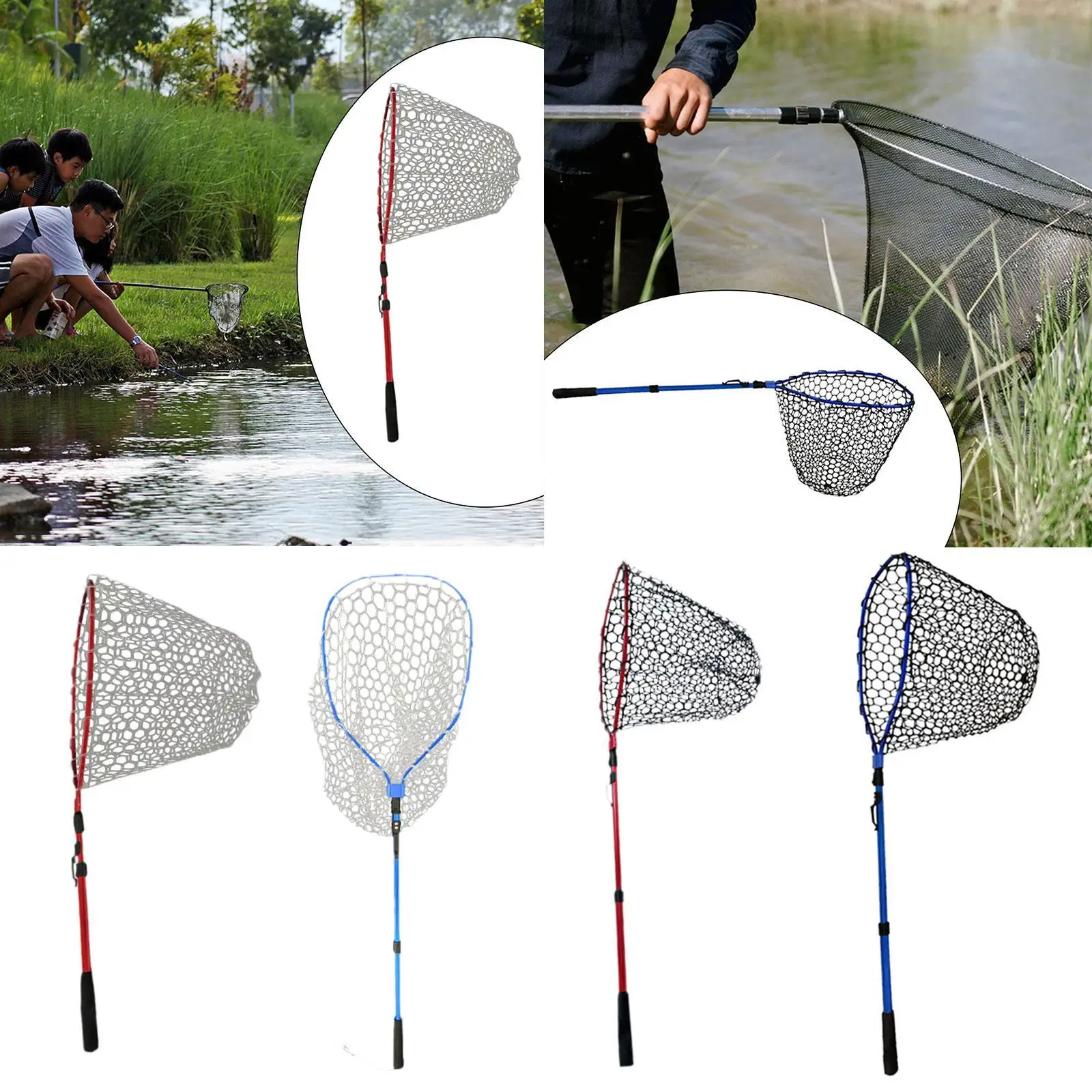 

Foldable Quick Dry Fishing Net with Non-Slip Grip, Fish Release Net for Men And Women Outdoor