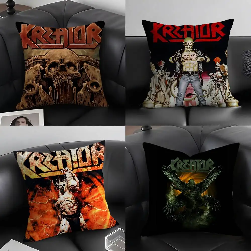 Rock Band-K-Kreators Kissenbezug, Plüschstoff, weicher Kissenbezug, doppelseitiger Druck, Kissenbezug, Haushaltsgeschenke