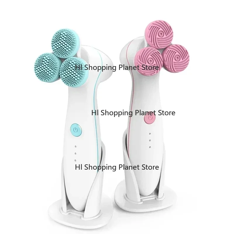 Electric silicone facial cleanser for household makeup removal, blackhead removal, face washing brush, pore cleaning brush