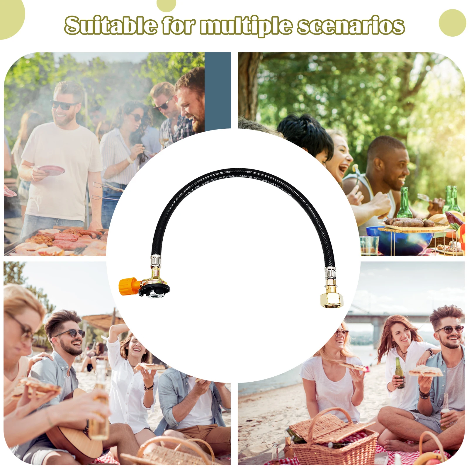 خزان الغاز الروسي ملء موصل الاتصال المباشر كاسيت صمام توصيل قابل للنفخ أنبوب مطاط لوازم موقد خارجي #3