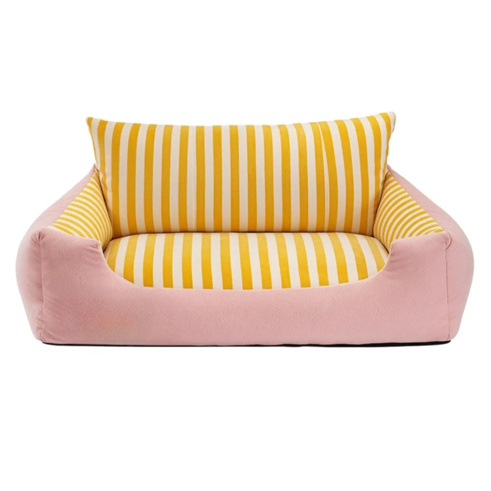 Pink Cat Sofa Bed with Removable Cover Plush Pet Couch for Small Dogs Comfortable Furniture for Bedroom Lounge