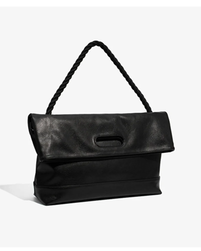 

2026 New Trendy Men's Soft Leather Crossbody Bag with Male Niche Design Commuter Shoulder Bag Large Capacity Tote Bag for Men