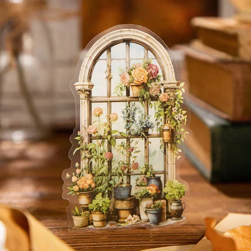 10 قطعة لوازم ملصق الكولاج غير المرغوب فيه الزهور مجلة DIY بها بنفسك سكرابوكينغ نافذة الحيوانات الأليفة جماليات ديكور ملصق المواد 178*105 مللي متر #5