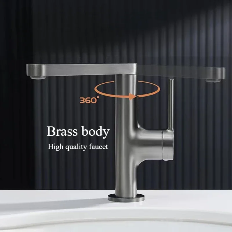 Brass high-quality basin hot and cold faucet, bathroom 360 ° rotating faucet