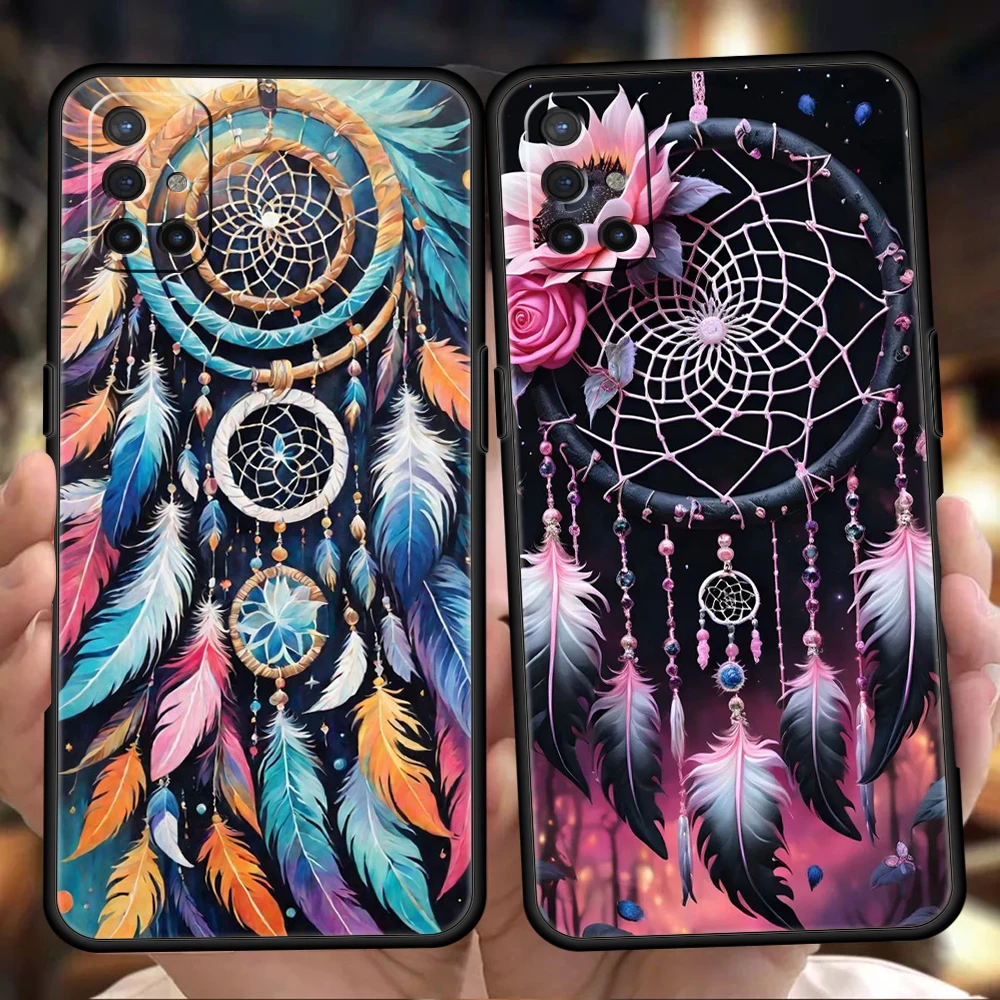 Caixa do telefone do silicone do Dreamcatcher da mandala, saco de Shell para Oneplus 11, 10T, Nord N100, N10, 10, 7, 8, 9, 9R, 7T, 8T, N200, CE 2, 9RT, pro 5G