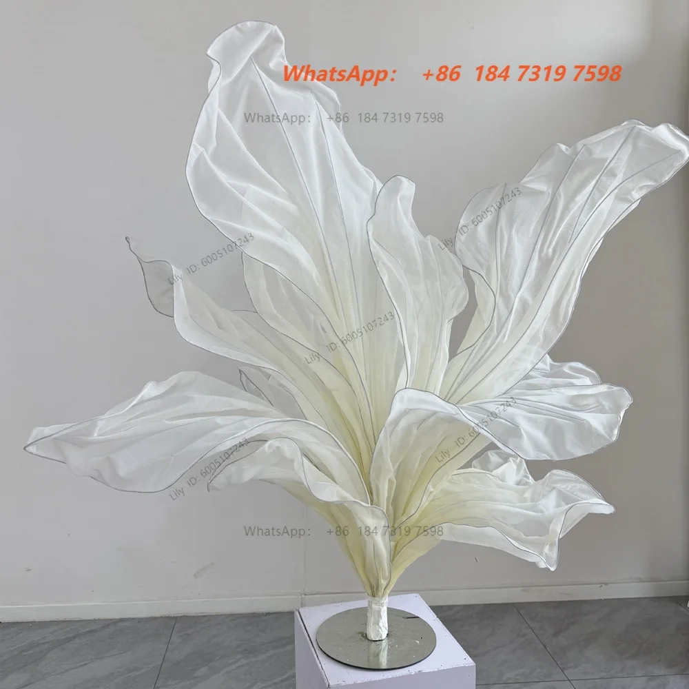 High-end Custom Handmade Giant Silk Art Installation for Wedding Stage Setting Decoration Window Display Giant Flower
