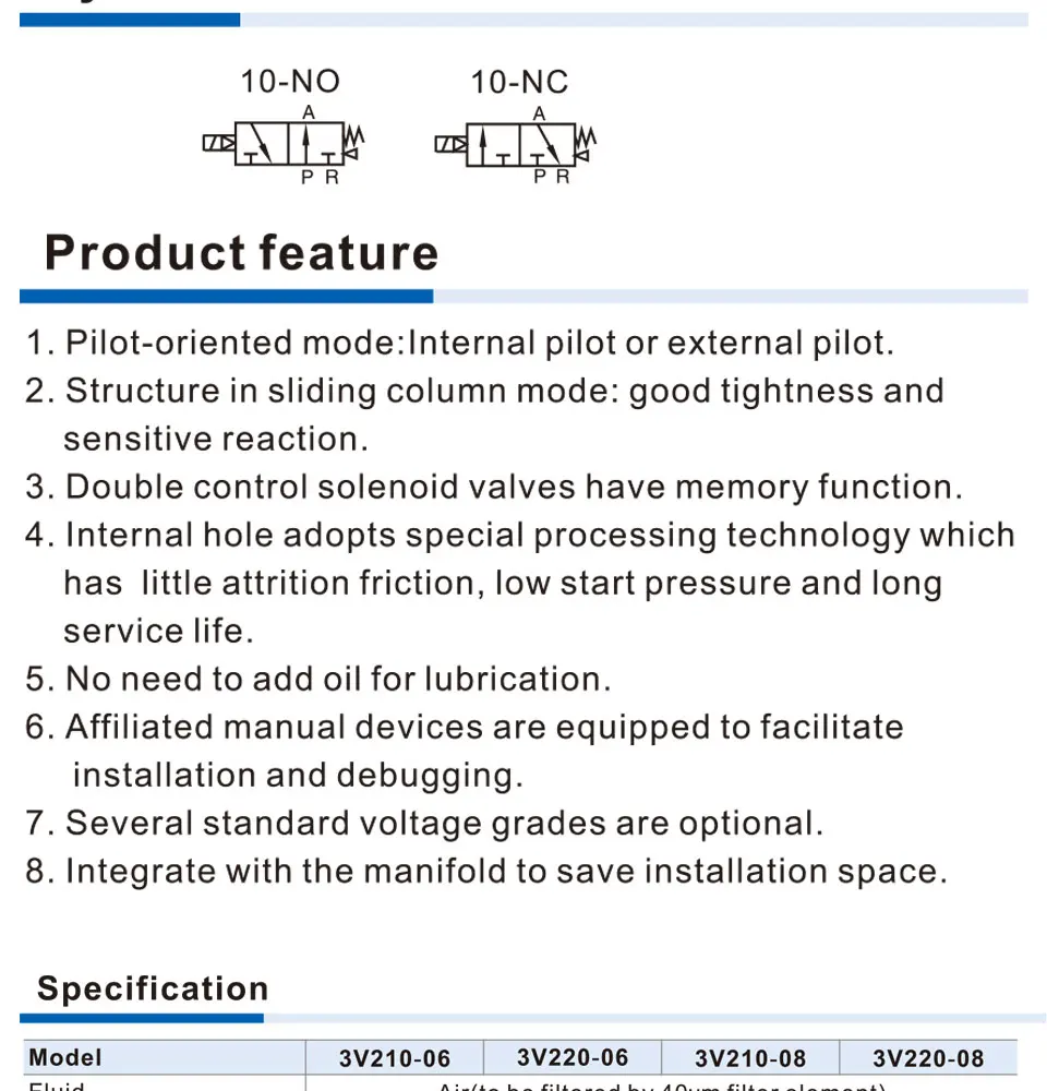 Elettrovalvola 3V210-08NC Pneumatica — dettaglio 2