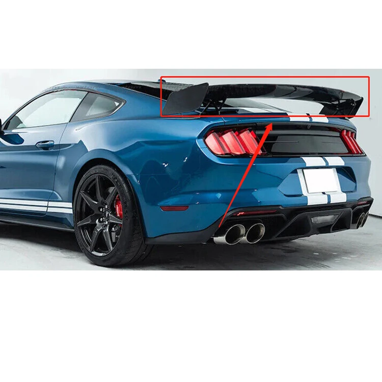 Car ABS Plastic Matter Black Glossy Black Carbon Fiber Look Rear Tail Spoiler Trunk Wing For Ford Mustang 2015-2020