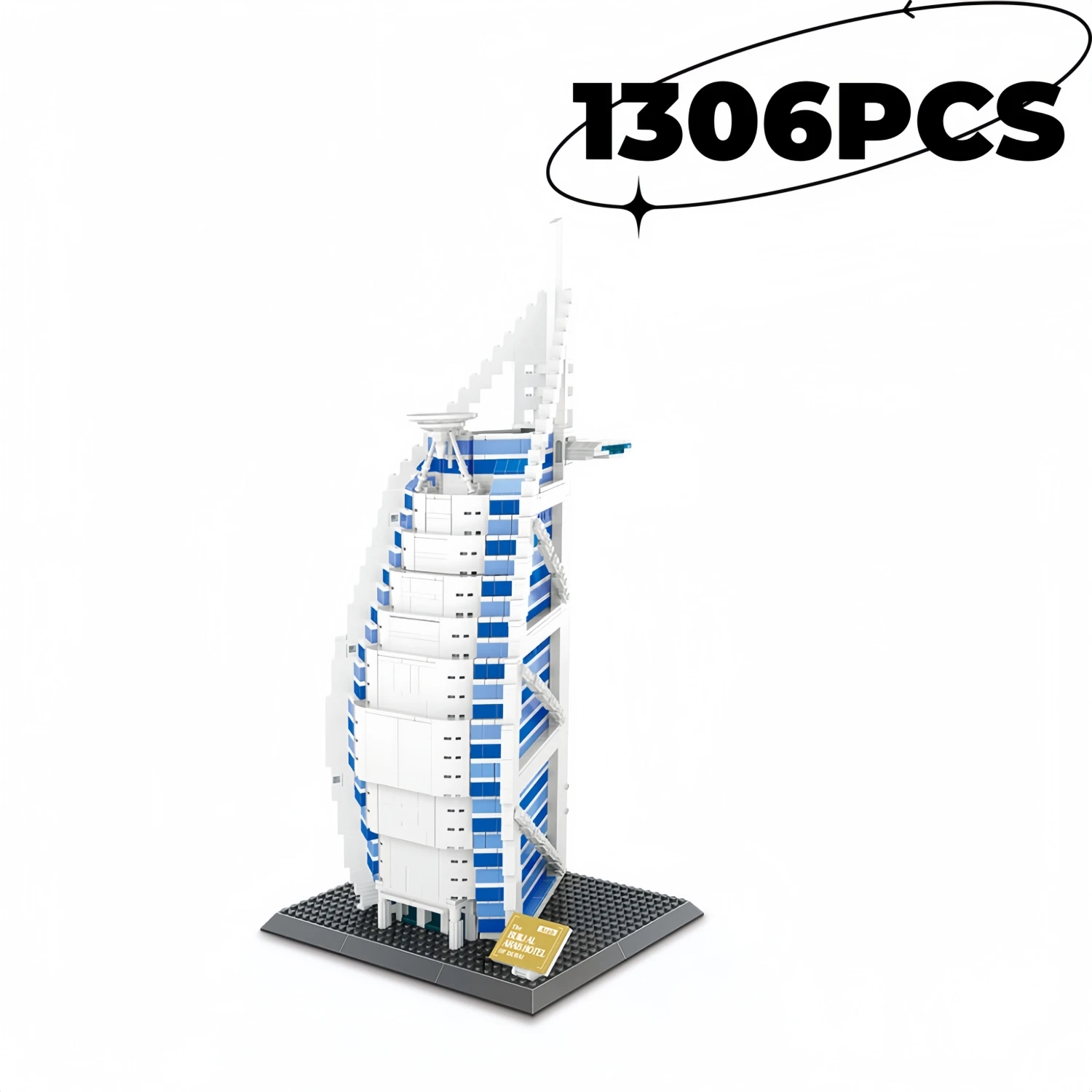 

1306PCS Burj Al Arab Hotel Of Duba Building Blocks World Architecture Construction Bricks DIY Kids and Adults Christmas Gift