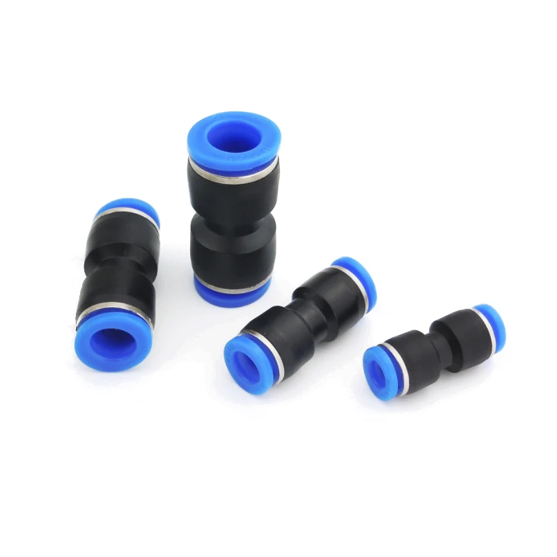 100PCS PU 4 6 8 10 12mm Pneumatic Fitting Air Water Hose Tube Push in Straight Gas Quick Plastic Connectors