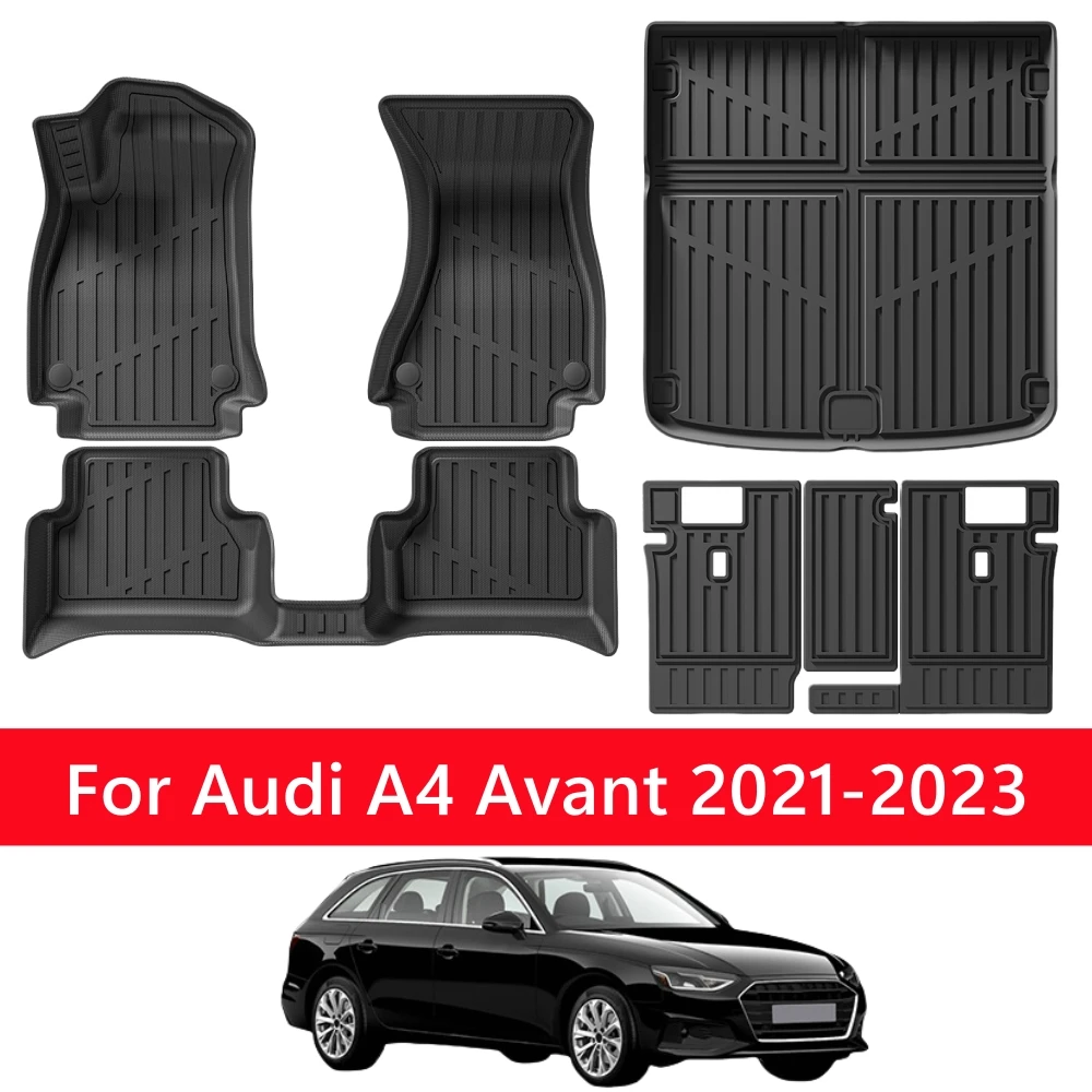 

Для Audi A4 Avant 2021 2022 2023 3D коврики из ТПЭ Коврик в багажник Коврик в багажник Коврик в багажник Водонепроницаемые всепогодные коврики LHD