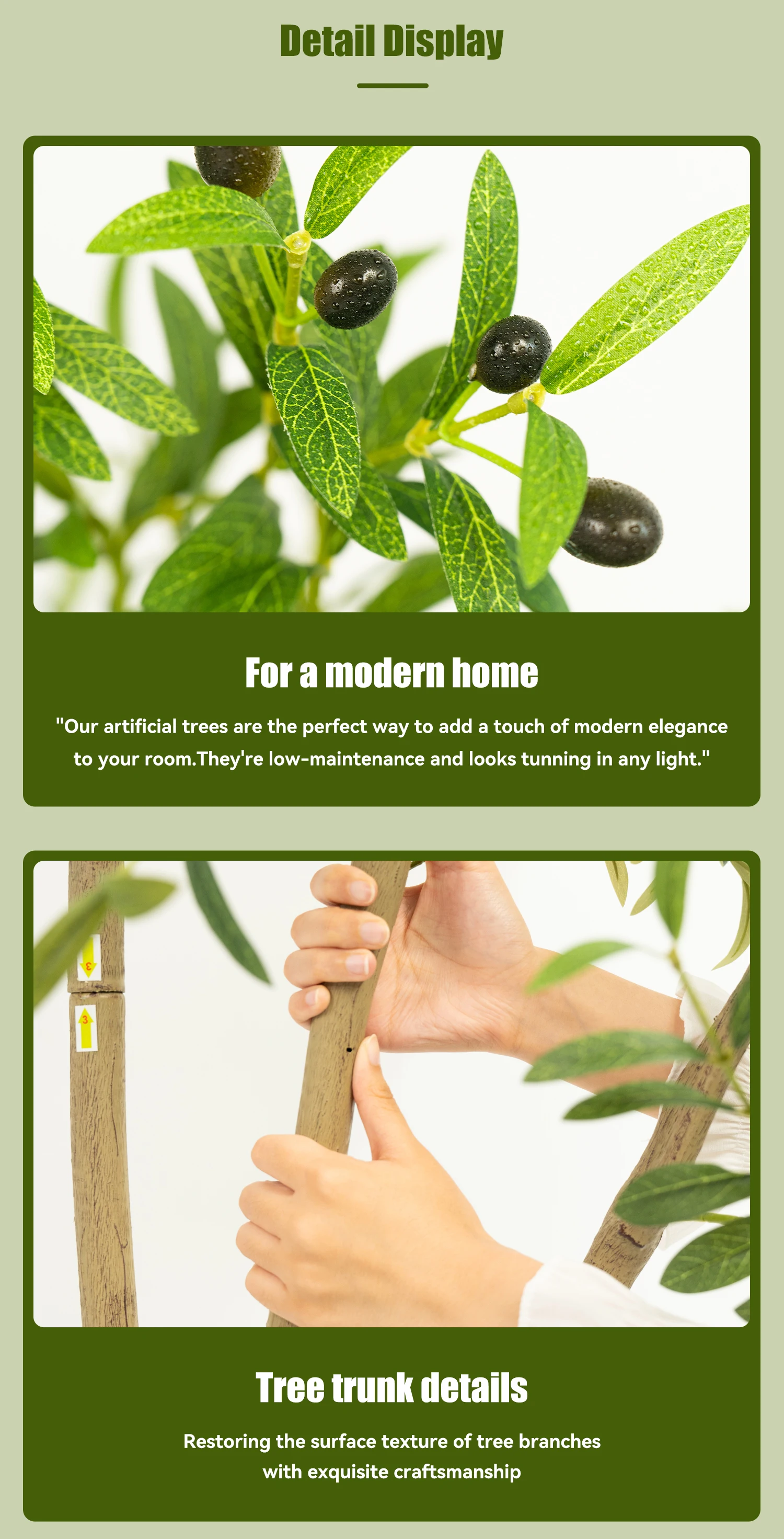 6FT künstlicher Olivenbaum – Allwetter für Innen- und Außenbereich, ganzjährig für Terrassendekoration, Wohnzimmerakzente und Weihnachtsstyling. – Detail 7