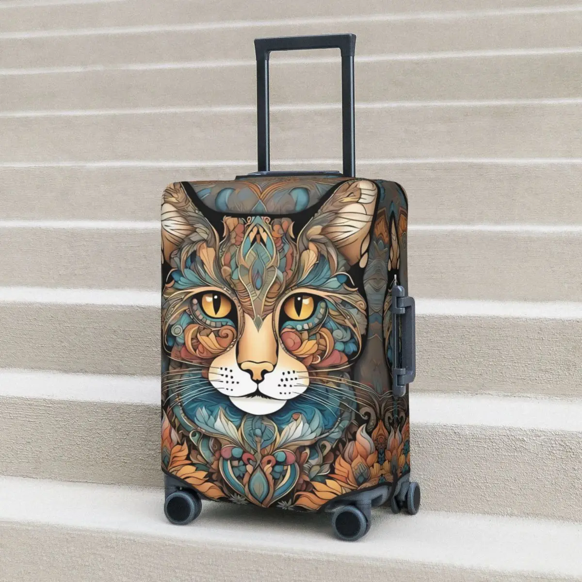 

Cat Art Suitcase Cover Animals Business Vacation Strectch Luggage Case Protector