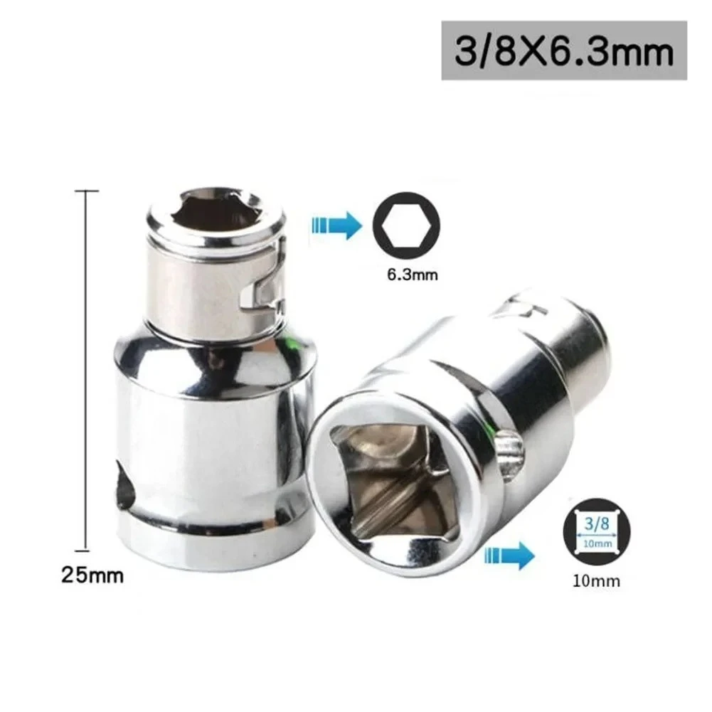 3/8 Square to 1/4 Hex Bit Retaining Ring Socket Holder Adapter Screwdriver Bits Impact Socket Torque Wrench Tool