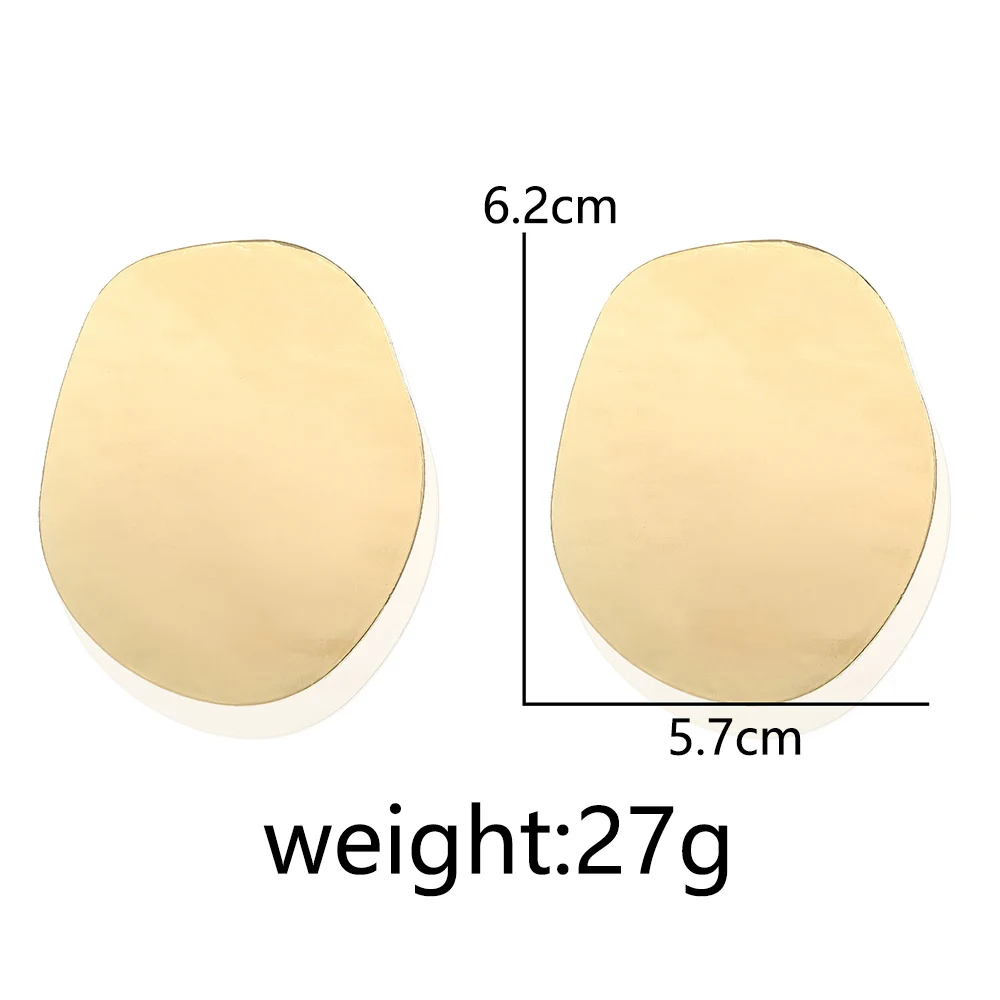 2025 New Trend Abstract Flat Oval Metal Large Earrings Women Vintage Asymmetric Irregular Statement Big Punk Earrings Jewelry