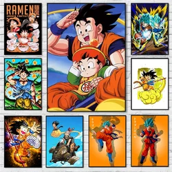 Classic Japanese Anime Canvas Prints Vintage Poster Dragon Ball Z Figures Majin Buu Beerus Home Room Bar Wall Decor Art Painting