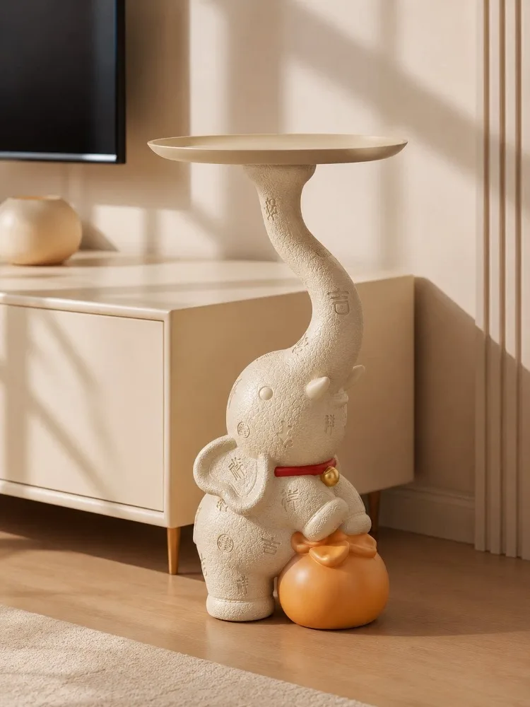 Creative Art Elephant Coffee Table Sculpture Floor Decoration Living Room TV Cabinet Sofa Side Storage Tables Statue Furniture