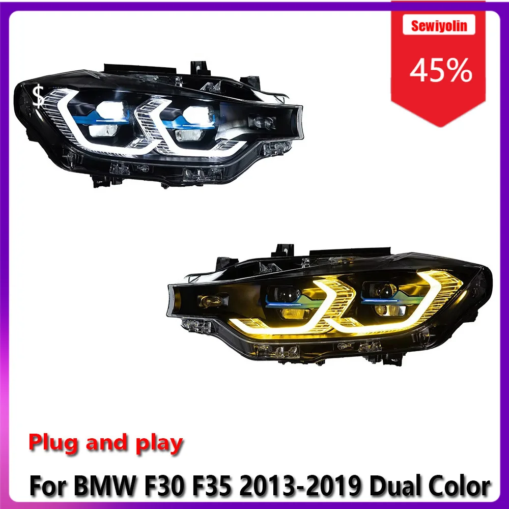 

Car LED Lamp Headlight Assemblies For BMW F30 F35 2013-2019 Dual Color Fog DRL Brake Turn Signal Lamp Plug and Play