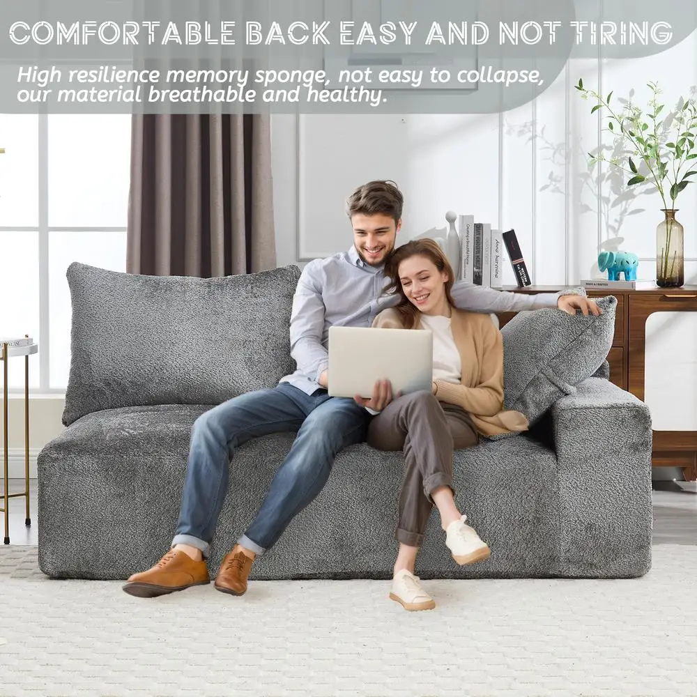 أريكة United We WIN Chenille Loveseat أريكة مريحة لشخصين مريحة للجلوس في صالة كسول للمساحات الصغيرة لغرفة المعيشة #2