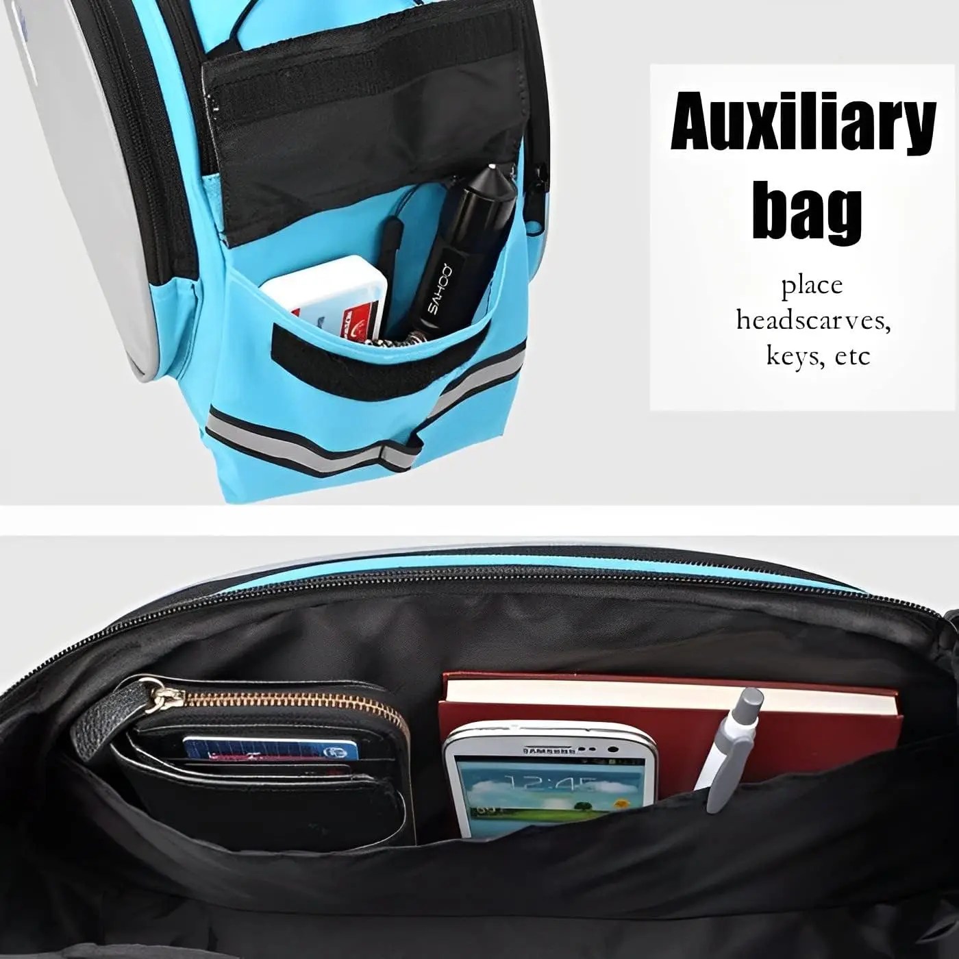 Bike Bag Rear Rack Bag Universal Bike Seat Bag with Removable Shoulder Strap Large Capacity Bicycle Storage Bag