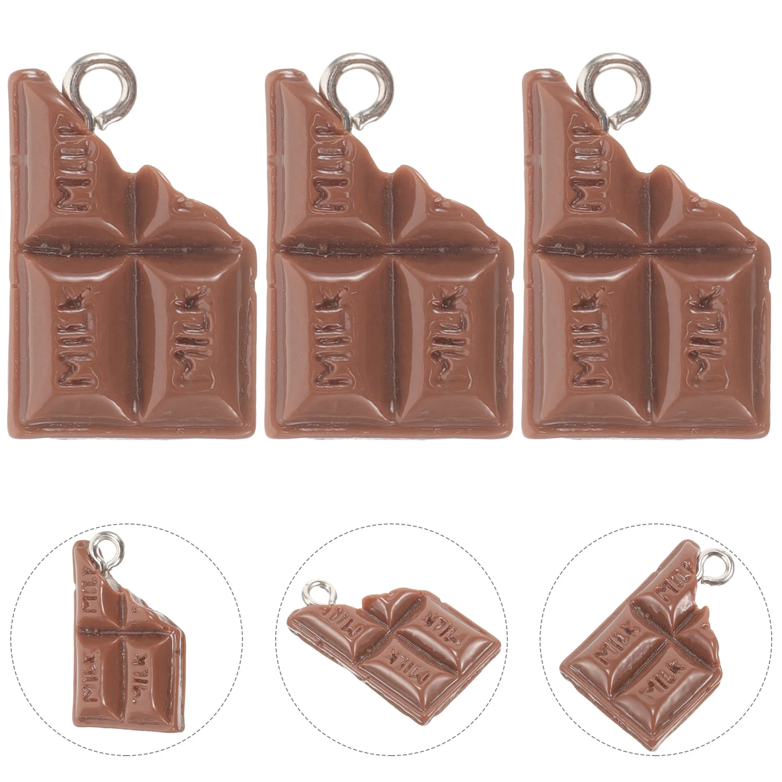 20 Pcs Earrings Chocolate Pendant Cookie Decorating Charms for Bracelets Plastic Realistic Pendants