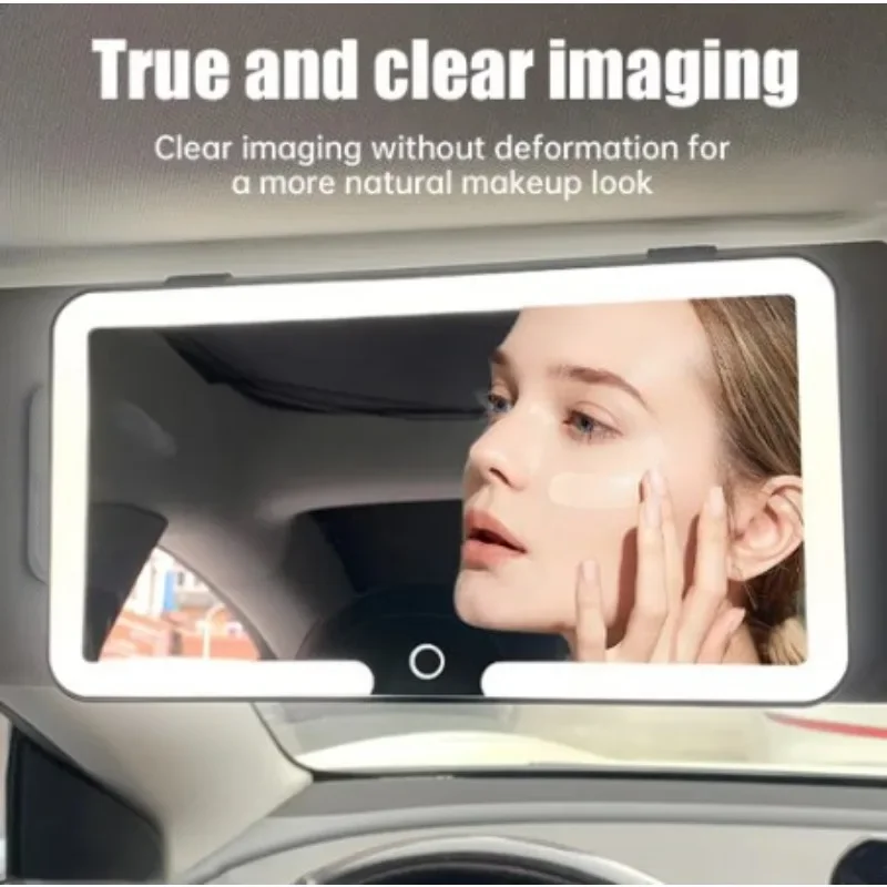 

Car LED Makeup Mirror HD Mirror Three Gear Adjustment Sun Visor Plate Interior RearMirror Dimmable Auto Vanity Mirror，1pcs