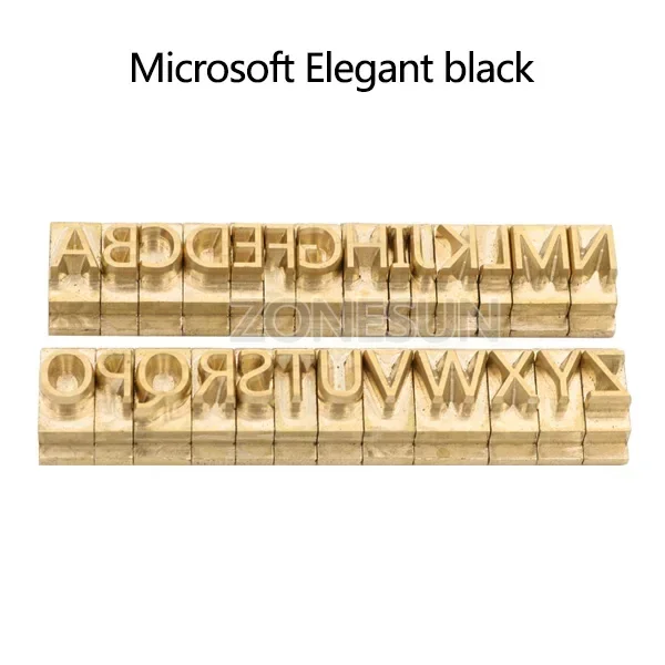 ZONESUN Foliedruk Letter Beweegbare Messing Mal Aangepast Logo Alfabet Symbool Druk Stempel Verlangen Gereedschap Branding Ijzer Leer