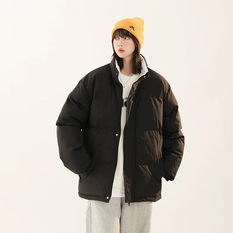 2023 Female Winter Korean New Fashion Versatile Coat Women\'S Loose Plush Thickened Warm Stand Collar Cotton Jacket Student Top